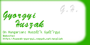 gyorgyi huszak business card